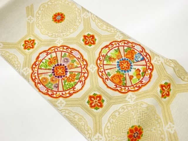 蜀江文模様織出し名古屋帯